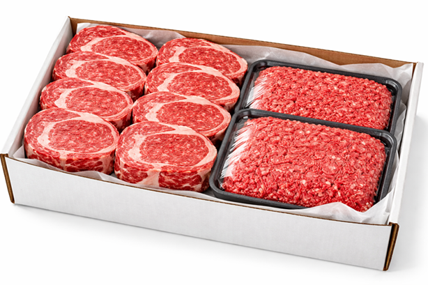 Beef Combo Box (10 Ribeye each 10 oz   3KG Lean Ground Beef)